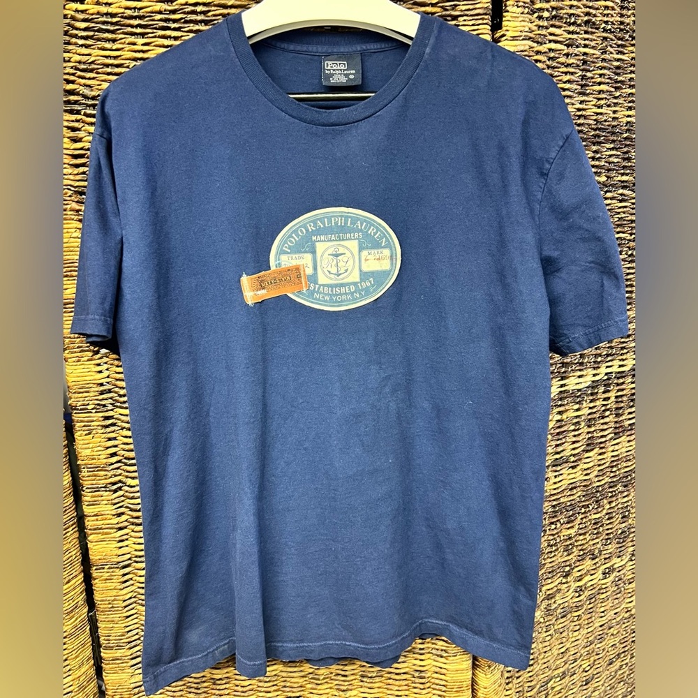 Polo by Ralph Lauren Blue Short Sleeve Tee-Medium, Vintage